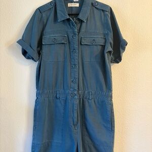 Lucky Brand Blue Utility Romper Shorts